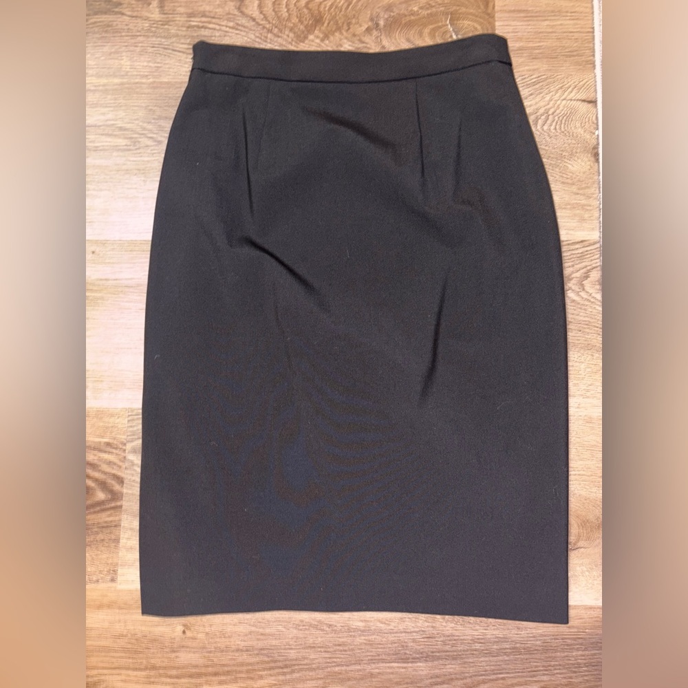 NWOT✨ banana republic BLACK LIGHTWEIGHT WOOL PENCIL SKIRT size 0P - Picture 4 of 7